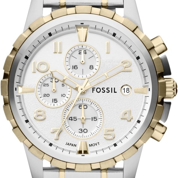Fossil Men's 45mm Dean Chronograph Two-Tone Stainless Steel Watch - Picture 1 of 4
